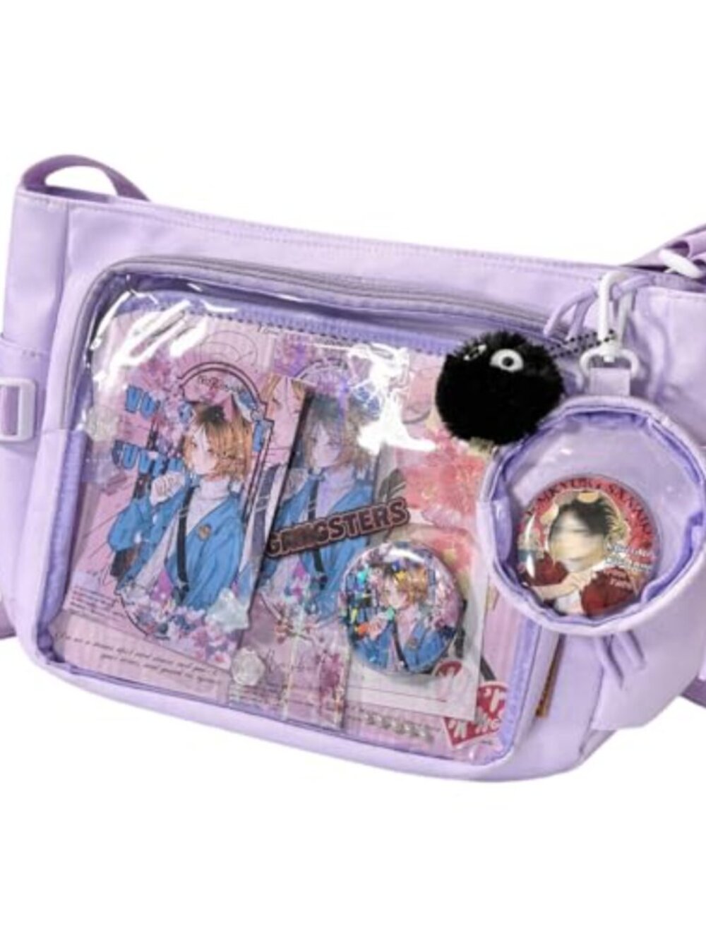 Nylon Crossbody Ita Bag Pin Display Messenger Shoulder Purse Large Capacity